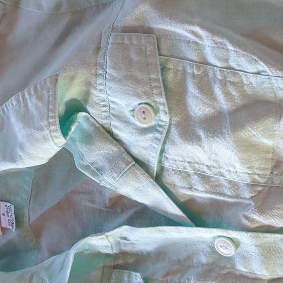 Allison Taylor blouse aqua 8 petite - Picture 3 of 10